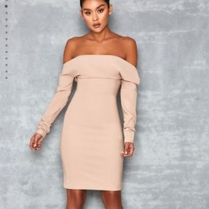 Mistress Rocks: Nude Off Shoulder Dress